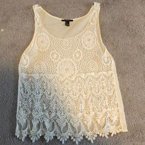 Crocheted white forever 21 top